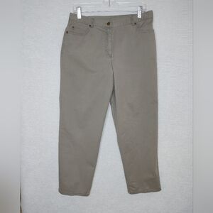RUBY RD PETITES EXPANDABLE CASUAL PANTS, OLIVE 10P